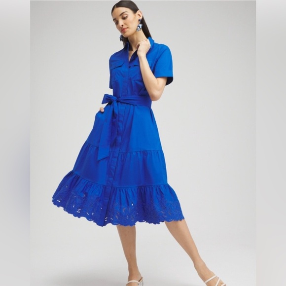 Chico's Dresses & Skirts - Chico's Poplin Cutout Shirt Dress Size 000
NWT ( No belt )